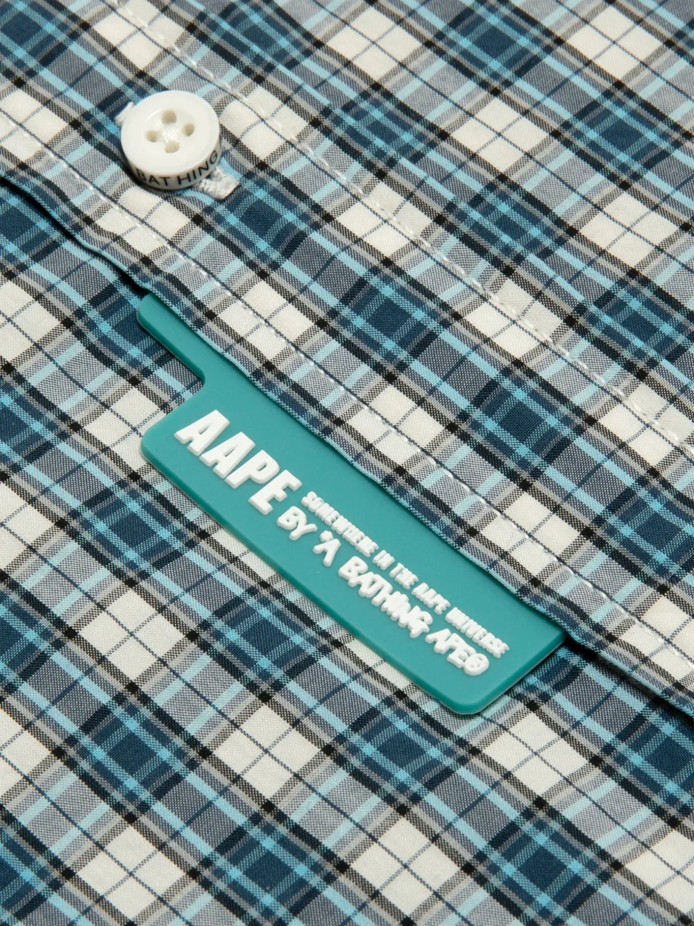 AAPE BY *A BATHING APE Geruit overhemd Blauw