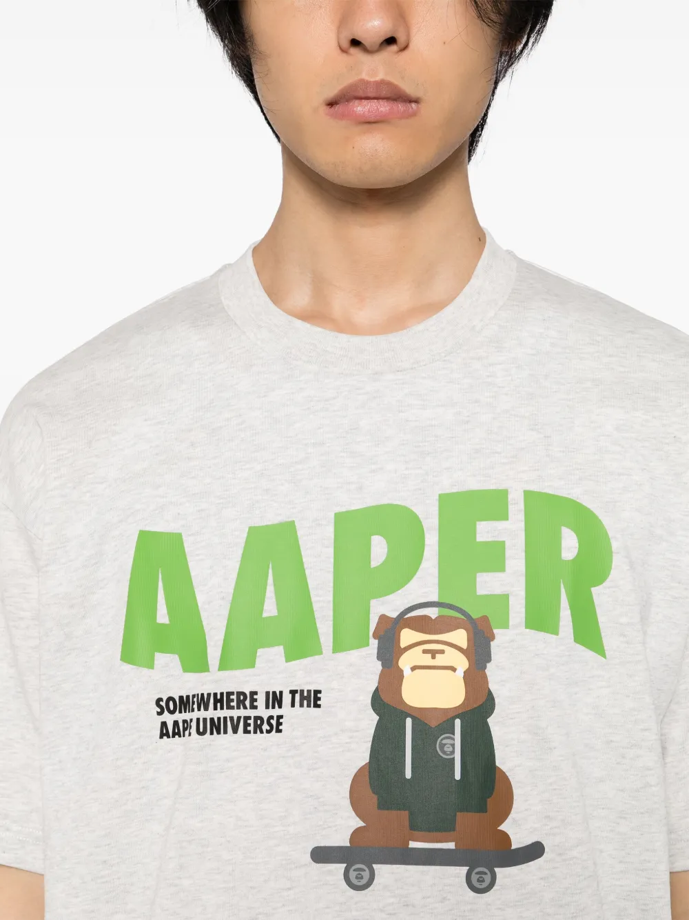 AAPE BY *A BATHING APE T-shirt met grafische print Grijs