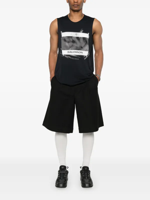 MM6 Maison Margiela X Salomon numbers-motif Tank Top | Black
