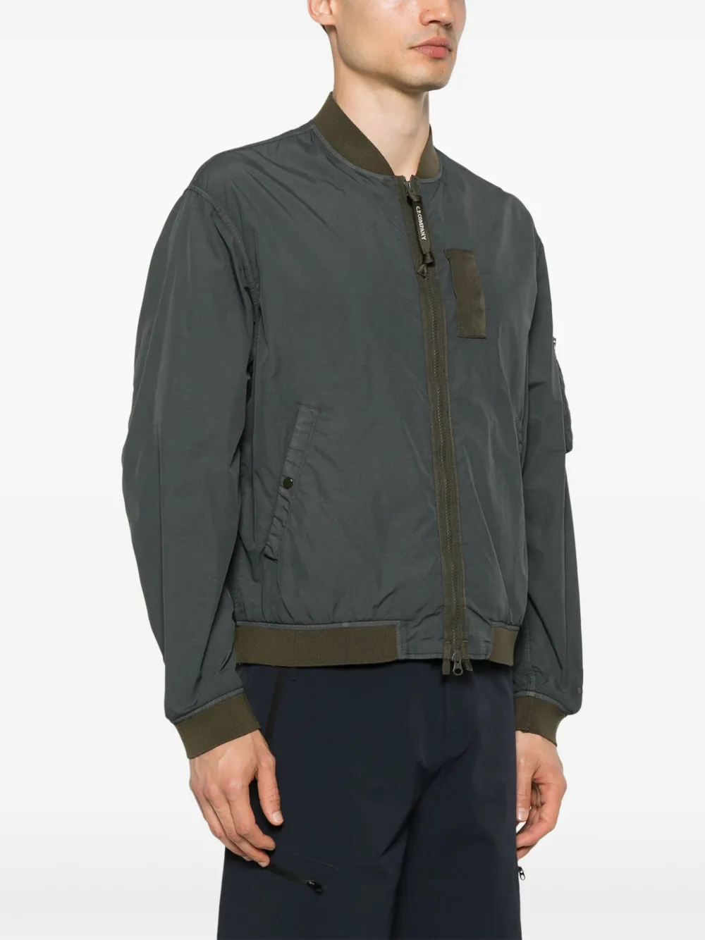 C.P. Company Bomberjack met geborduurd logo Grijs