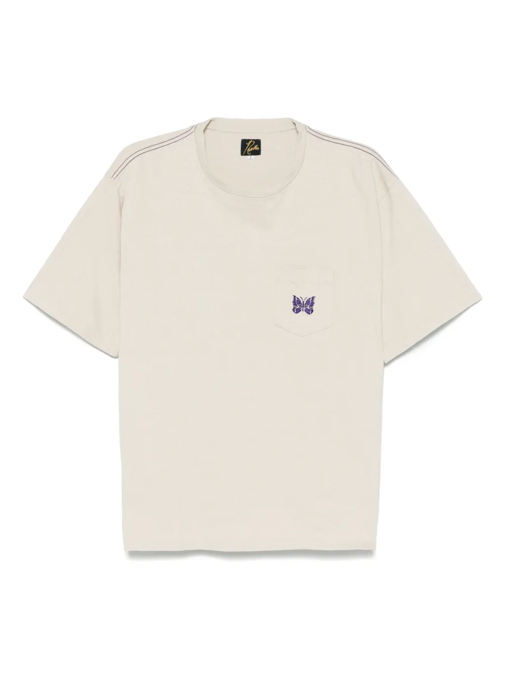 Needles butterfly-embroidered T-shirt | Neutrals | Image 1