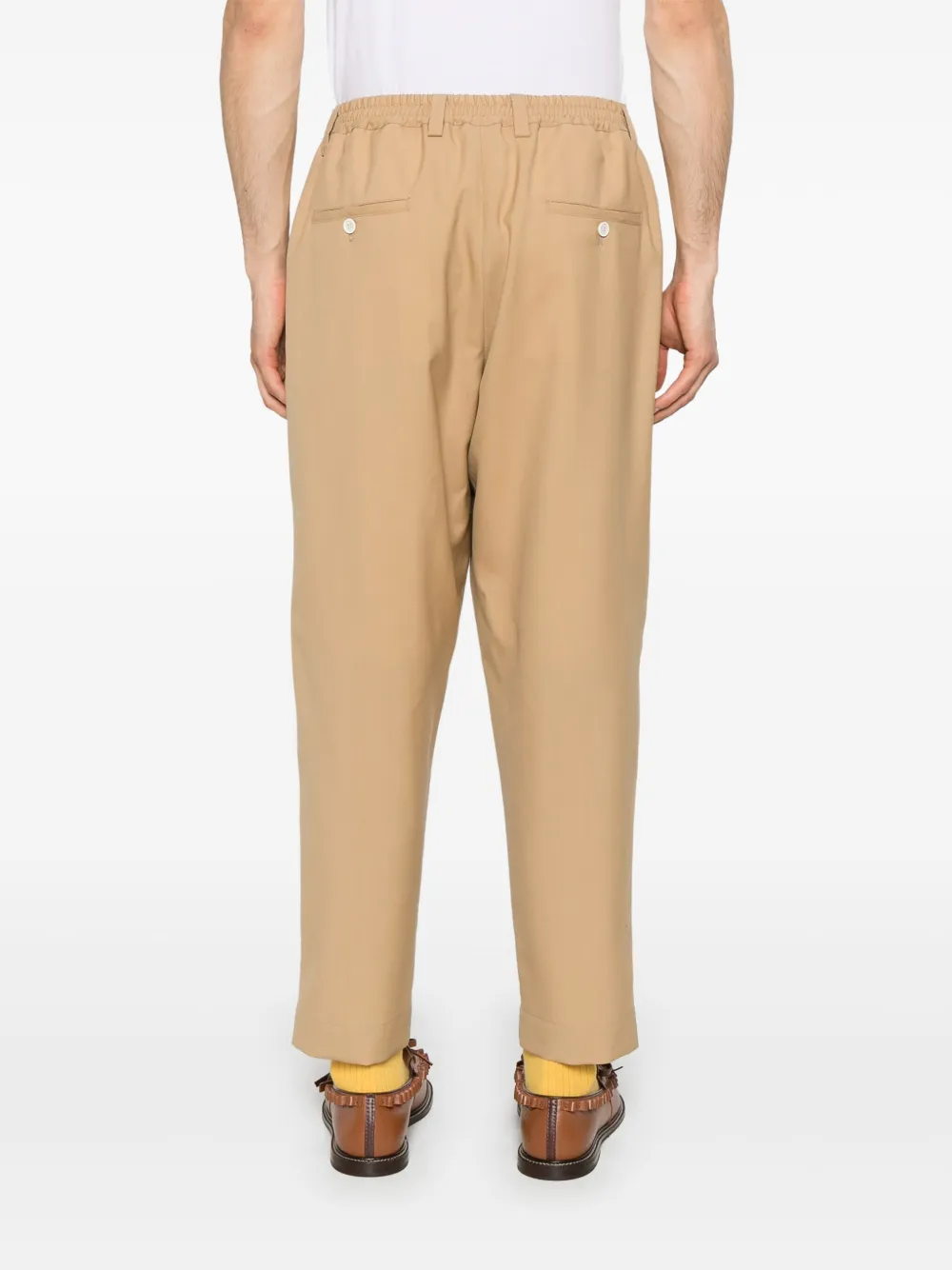 Marni Wollen broek met trekkoordtaille Bruin