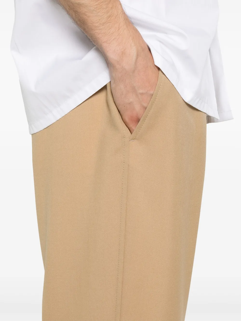 Marni Wollen broek met trekkoordtaille Bruin