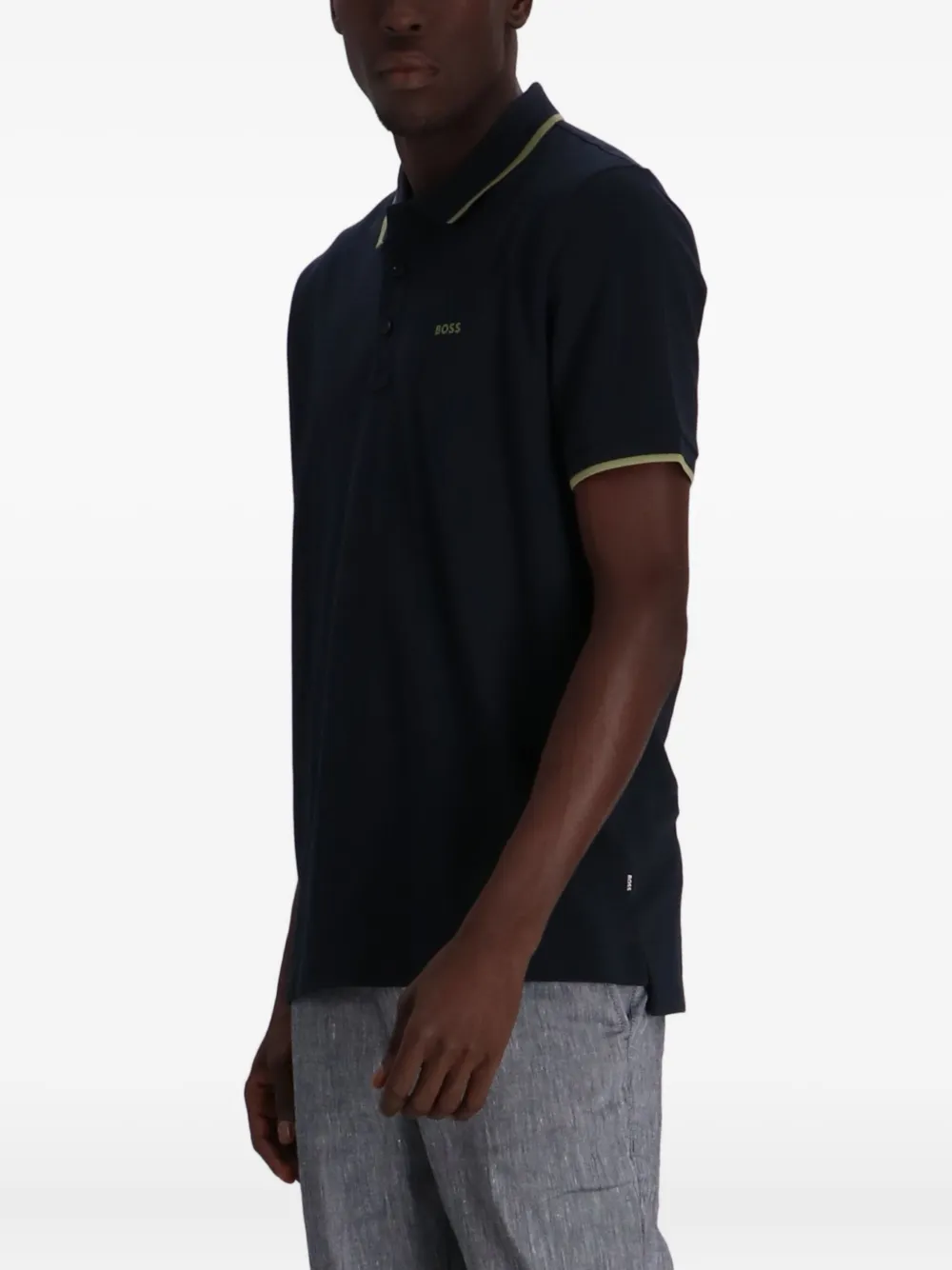 BOSS Paddy poloshirt met contrasterende kraag Blauw