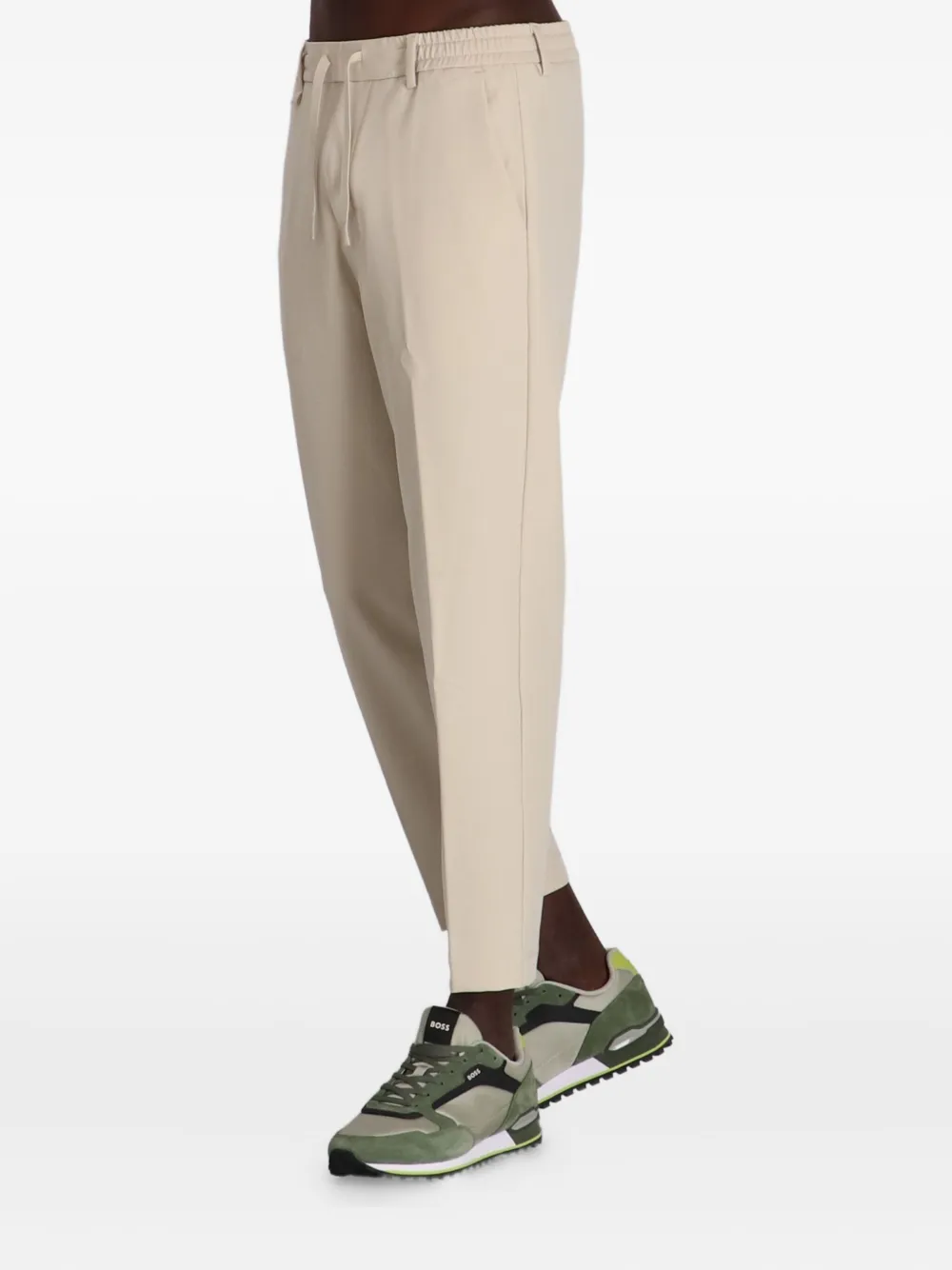 BOSS Bardon broek met elastische tailleband Beige