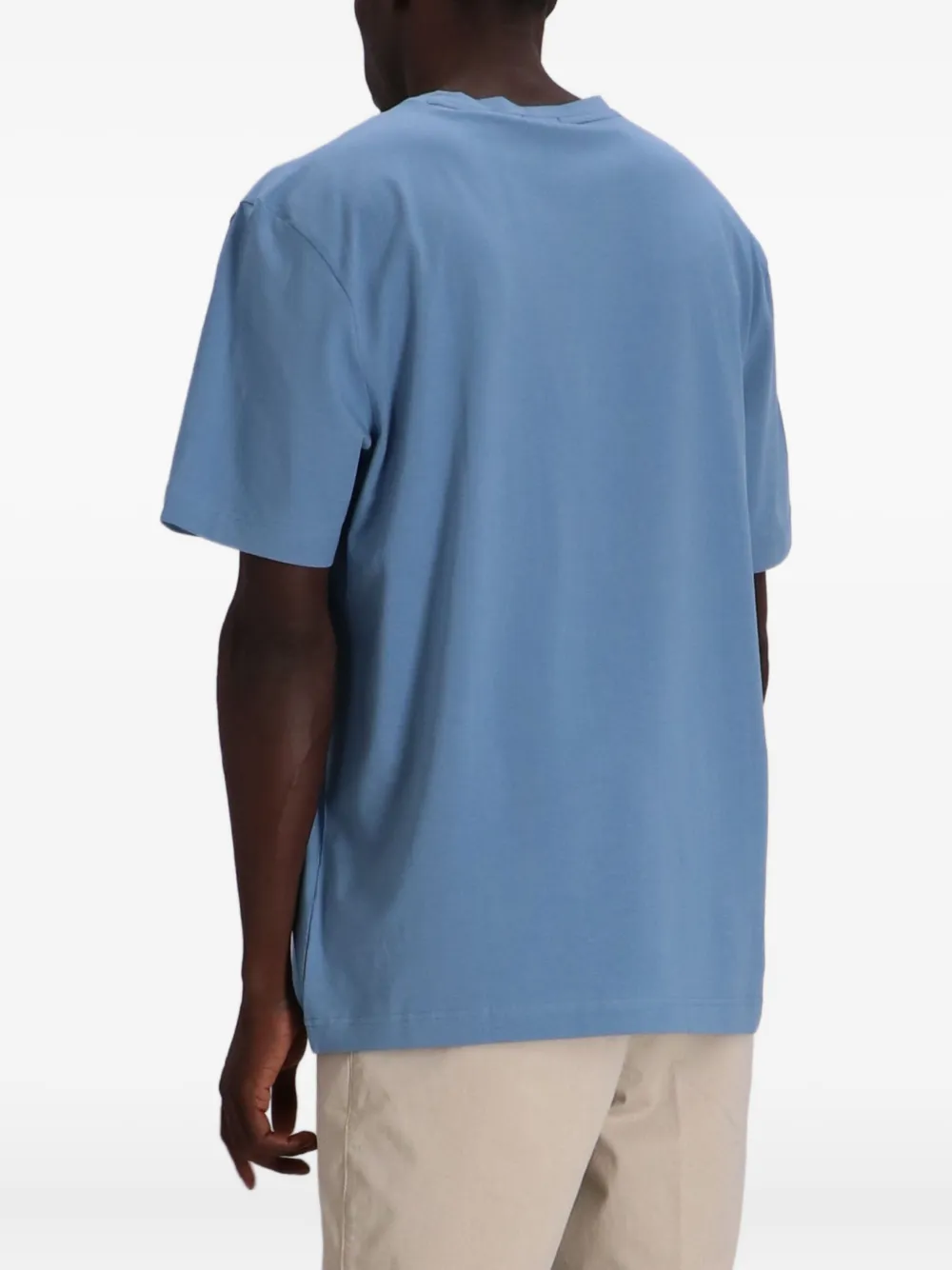 Shop Hugo Boss Logo-embroidered T-shirt In Blue