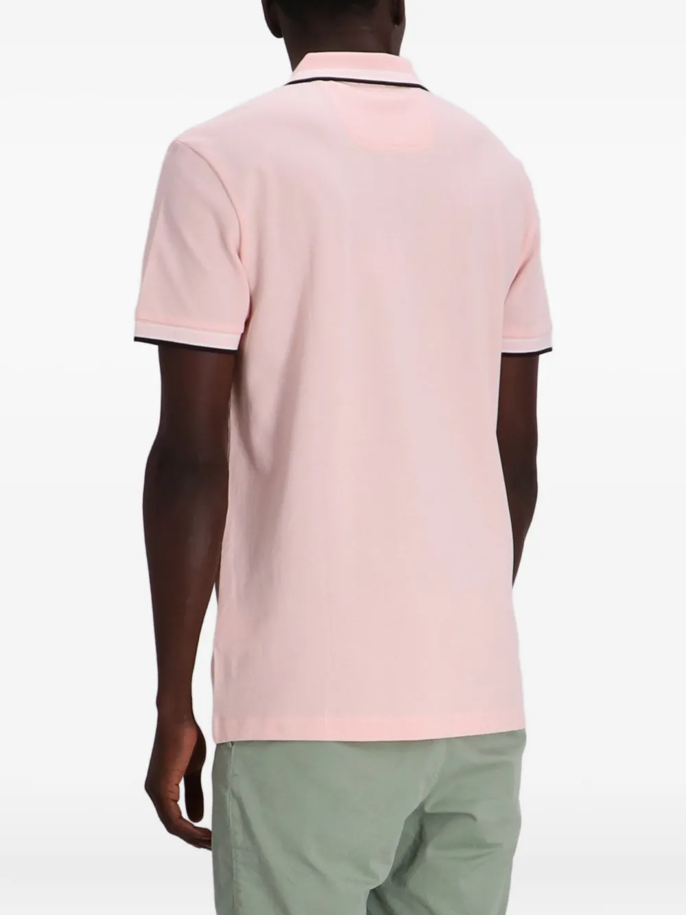 BOSS Poloshirt met contrasterende afwerking Roze