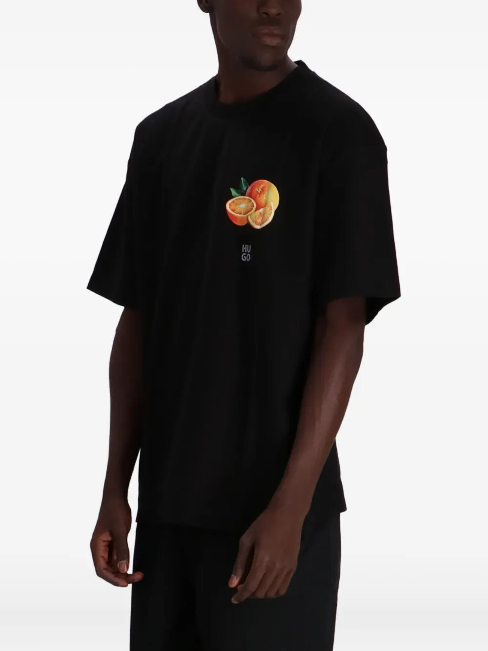 HUGO Dartiee T-shirt met fruitprint Zwart