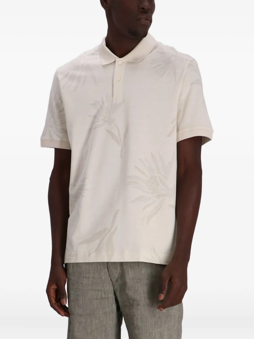 BOSS Paris poloshirt met bloemenpatroon Beige