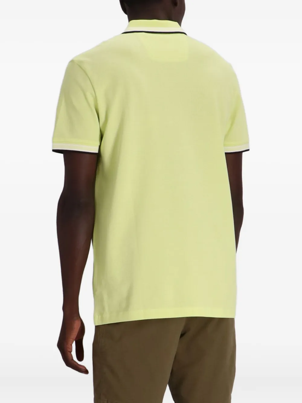 BOSS Paddy poloshirt met gestreepte kraag Geel