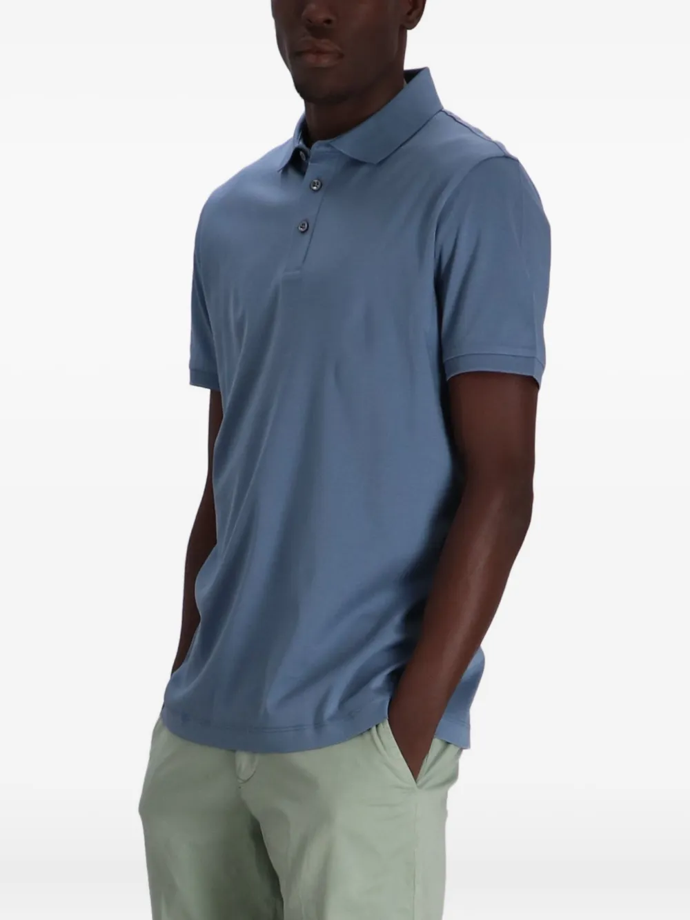 BOSS Katoenen poloshirt Blauw