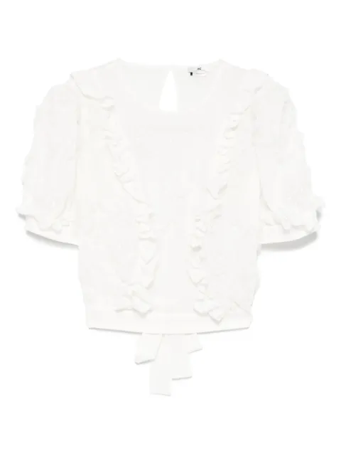 Elisabetta Franchi ruffled embroidered top