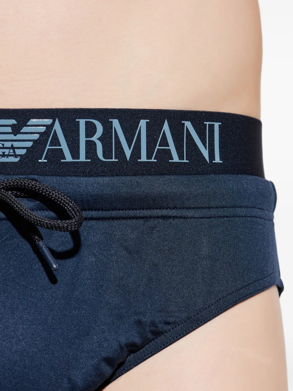 Emporio Armani Zwembroek met logoband Blauw