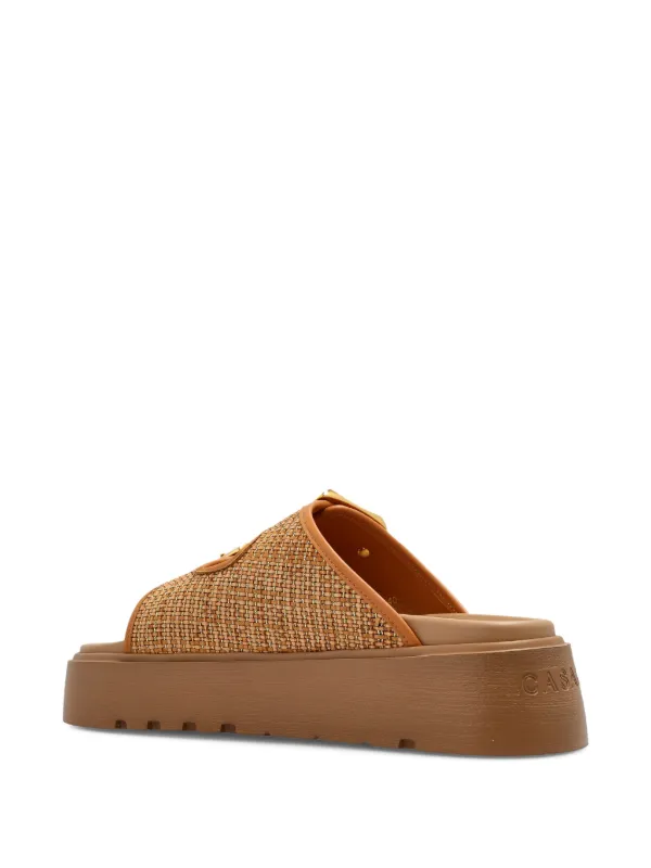 Casadei Logo Platform Sandals | Brown | FARFETCH
