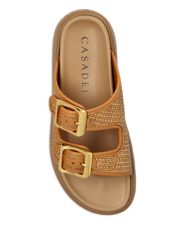 Casadei Logo Platform Sandals | Brown | FARFETCH