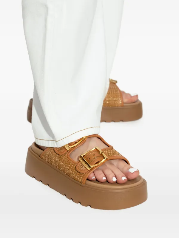 サンダル・ミュール CASADEI Women Sandals 416655 1L304J100MC2646 Brown Casadei Logo Platform Sandals | Brown | FARFETCH