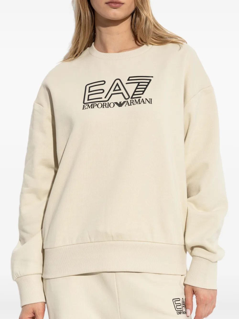 Ea7 Emporio Armani Sweater met logoprint Beige