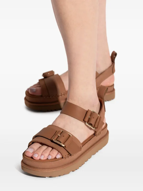 【関税&送料込】UGG Sandals Brown UGG Leather Sandals | Brown | FARFETCH