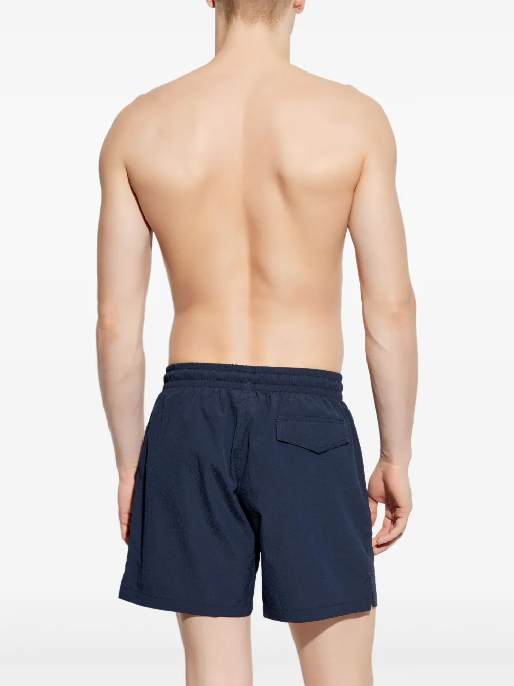 Emporio Armani Zwembroek met logopatch Blauw