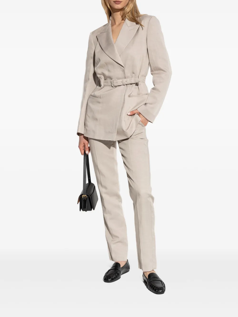 Emporio Armani Jas met riem Beige