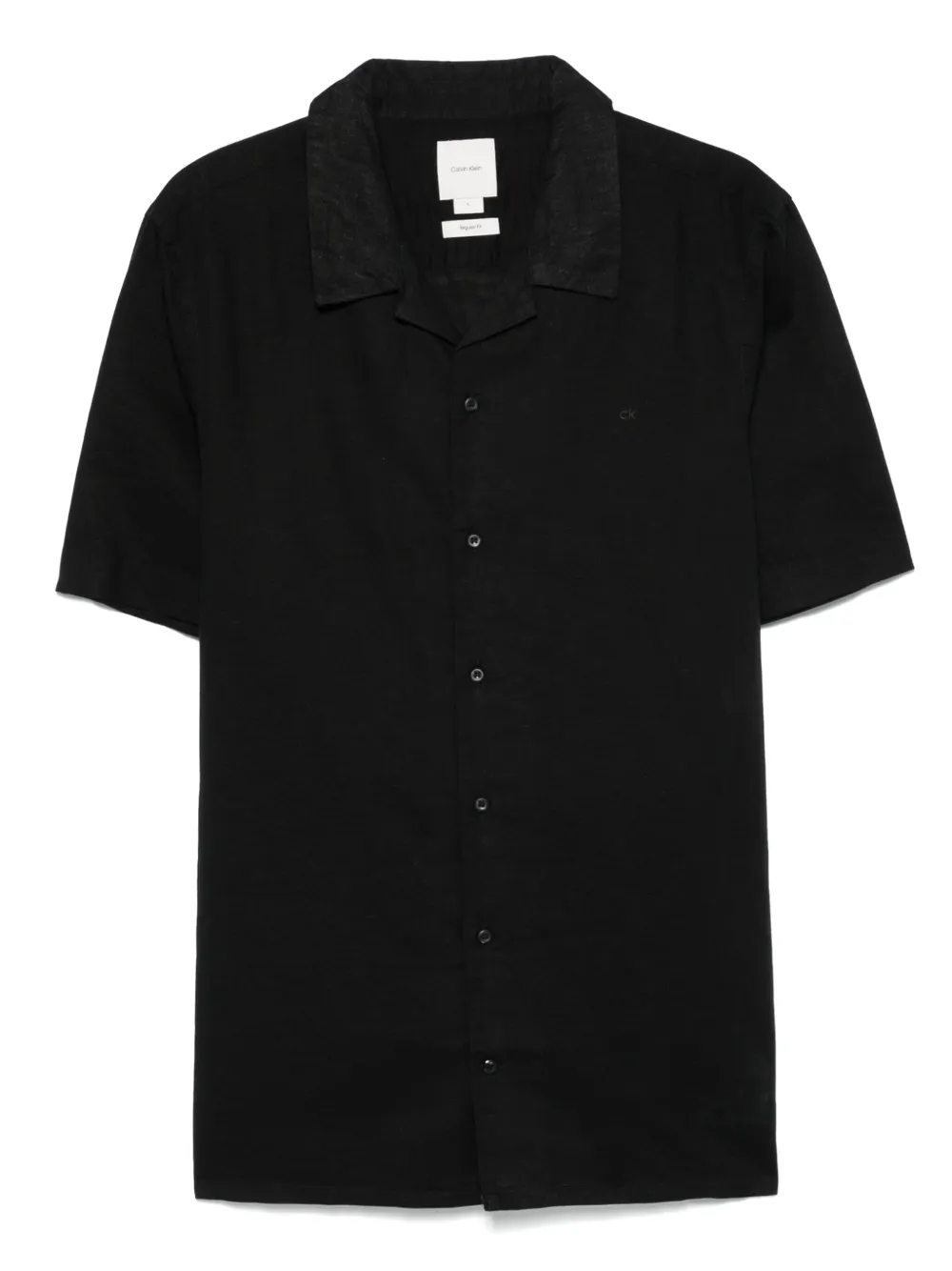 Calvin Klein logo-embroidered shirt | Black | Image 1