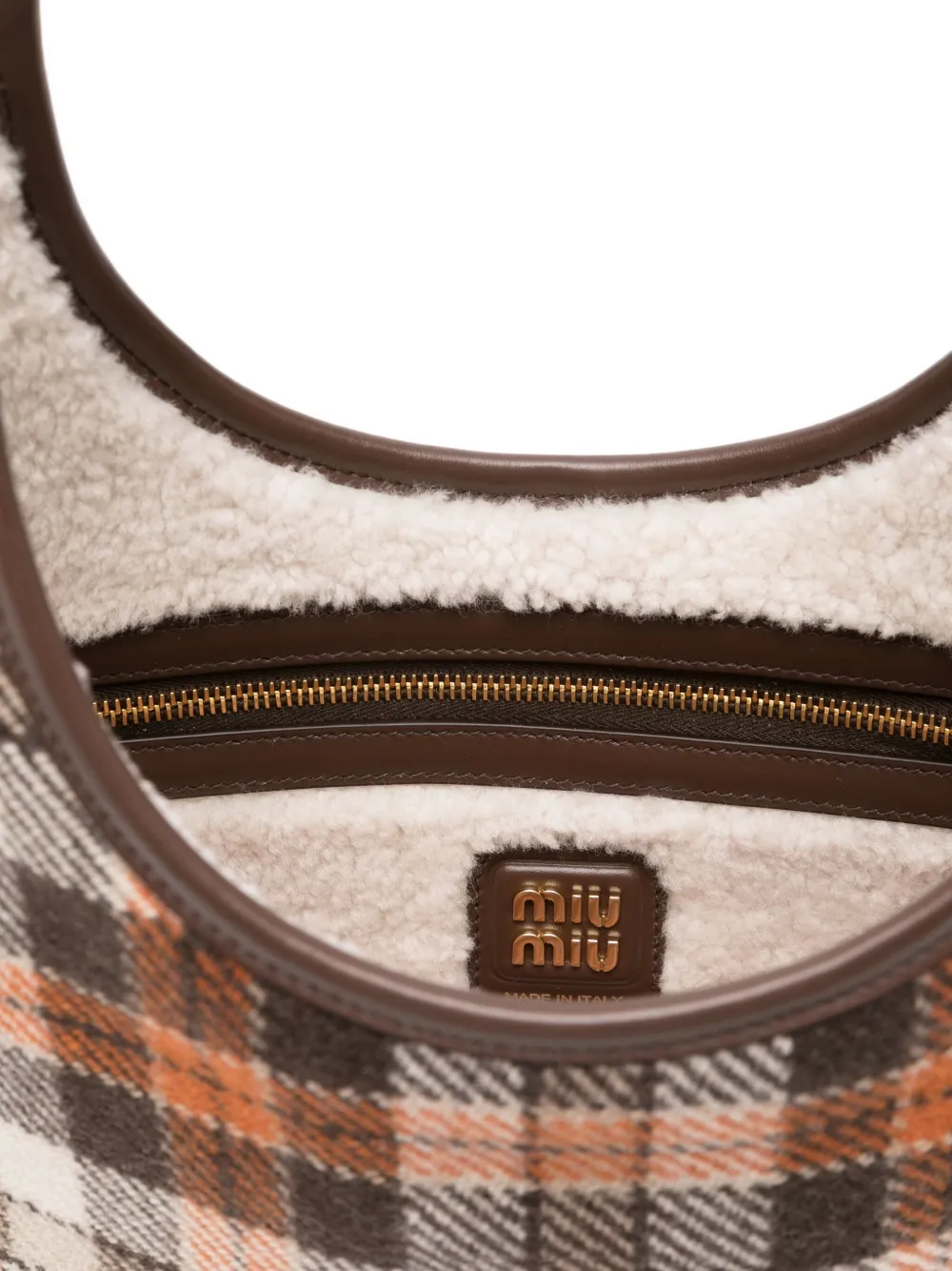 Miu Shopper met tartan ruit Bruin
