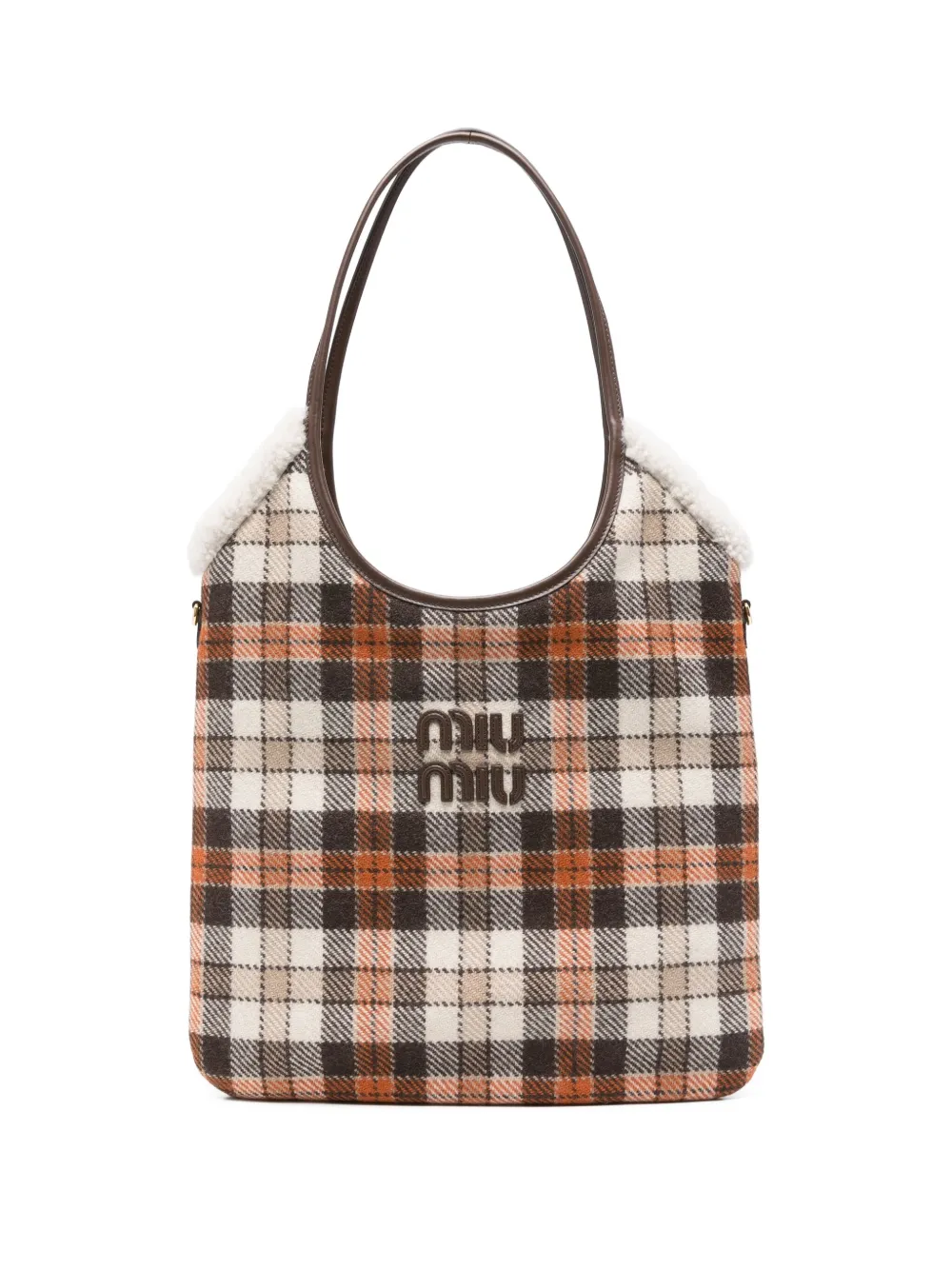 Miu Miu tartan tote bag | Brown | Image 1