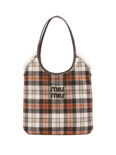 Miu Miu tartan tote bag