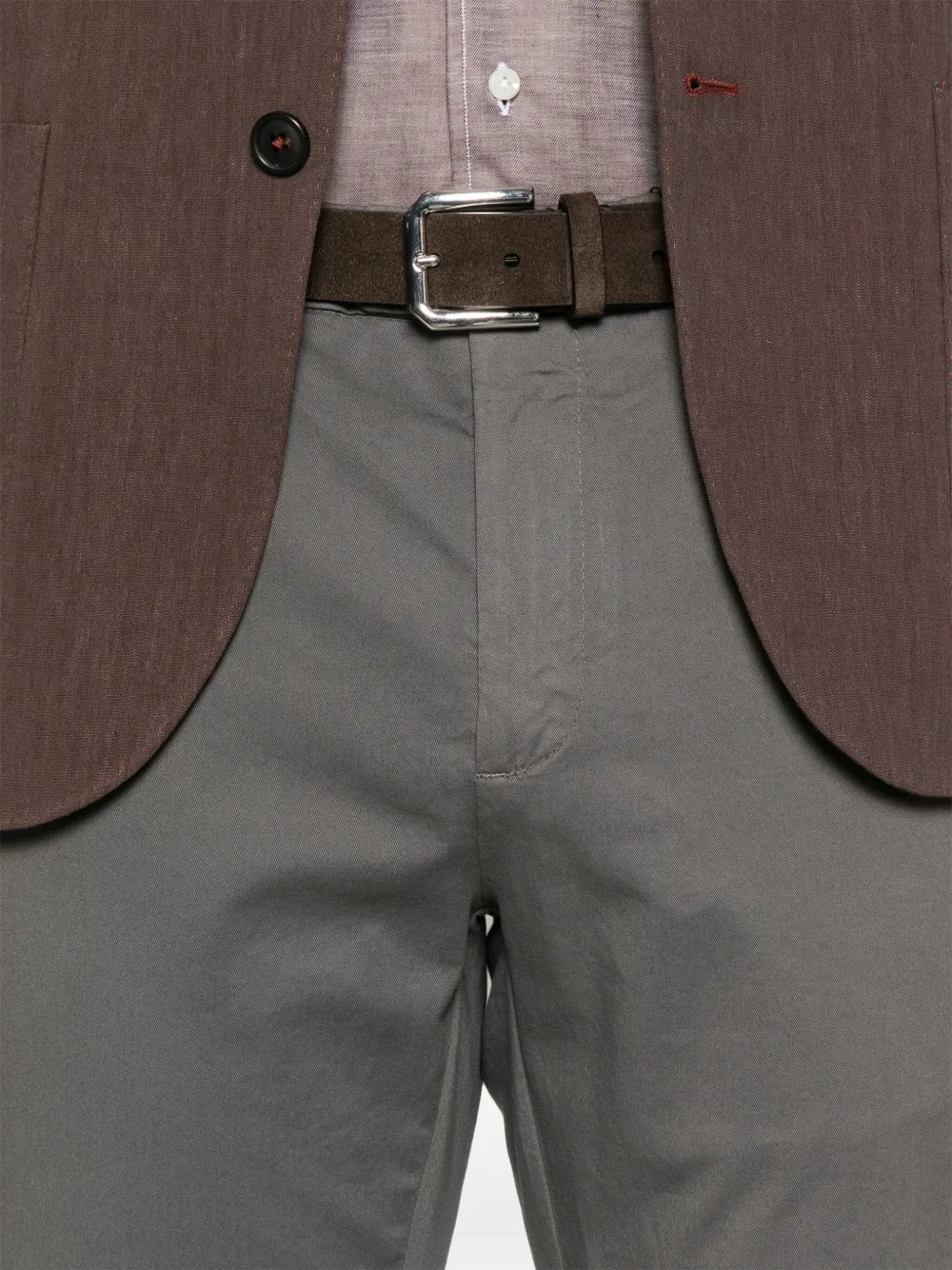 Canali Chino van stretch-katoen Grijs