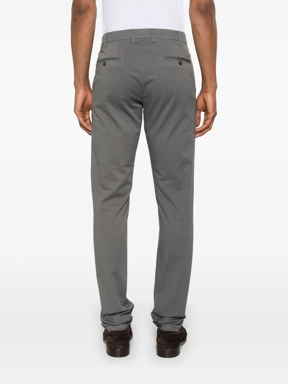 Canali Chino van stretch-katoen Grijs