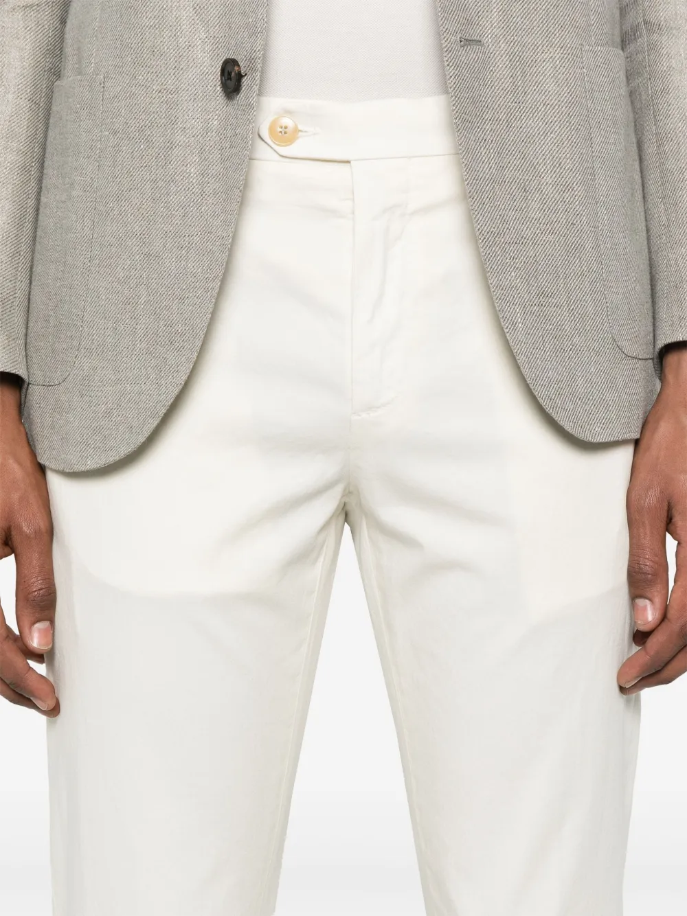 Canali Chino van stretch-katoen Wit