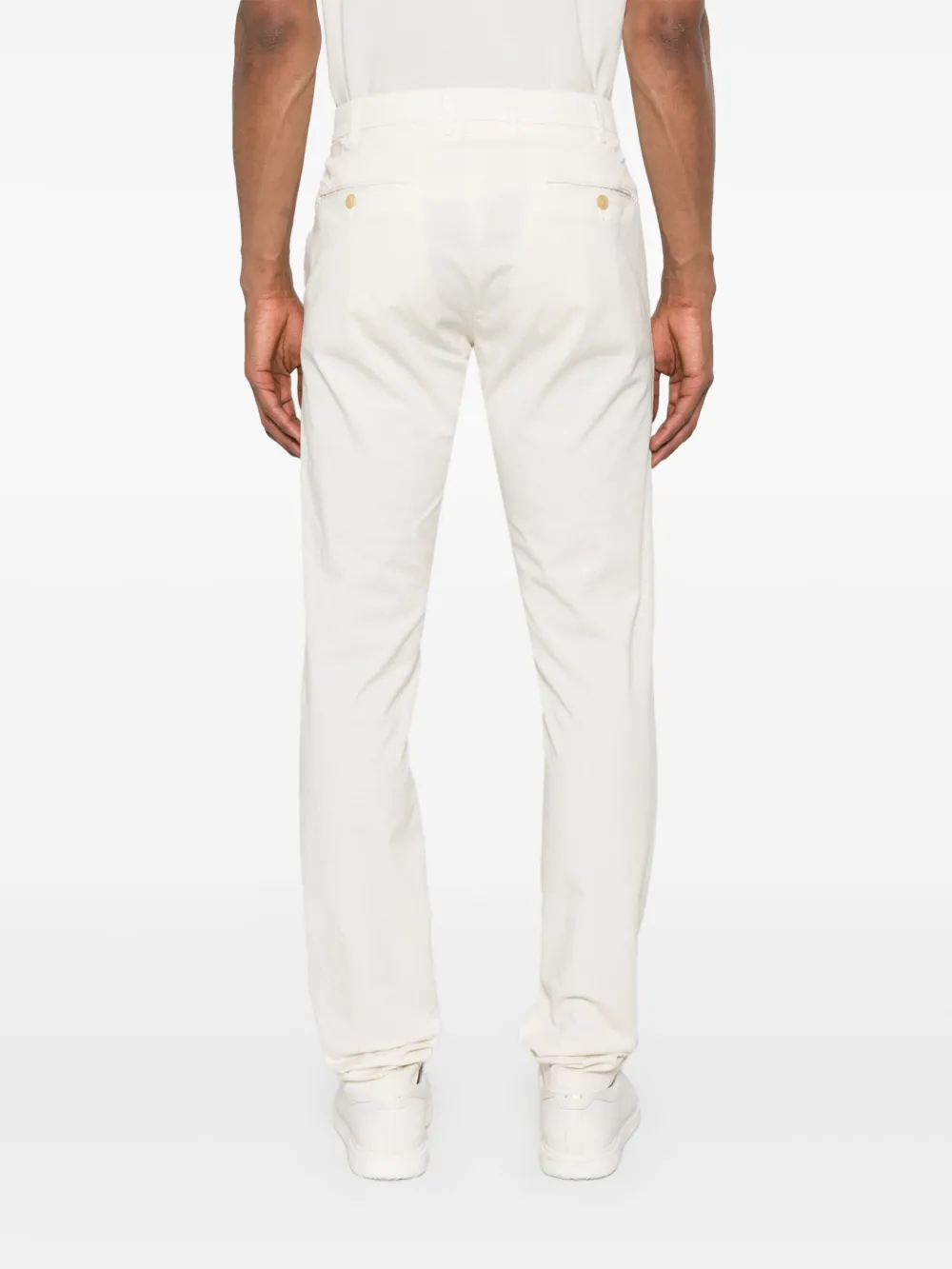Canali Chino van stretch-katoen Wit