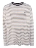 We11done striped long-sleeve T-shirt - White