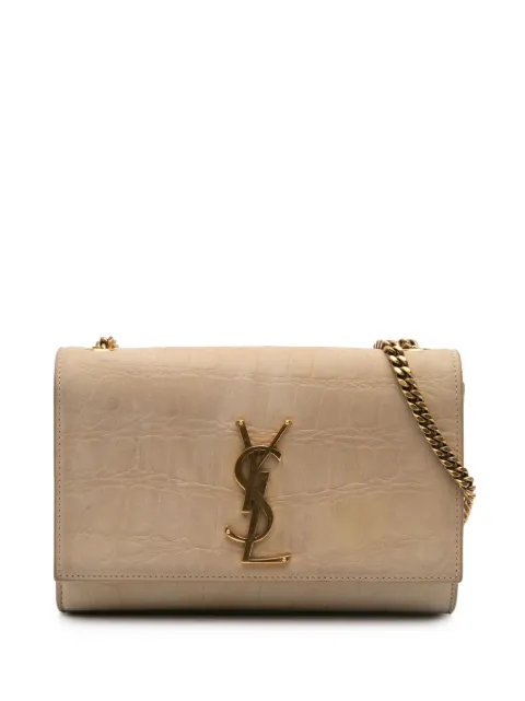 Saint Laurent Pre-Owned 2023 Small Croc Embossed Nubuck Monogram Kate crossbody bag