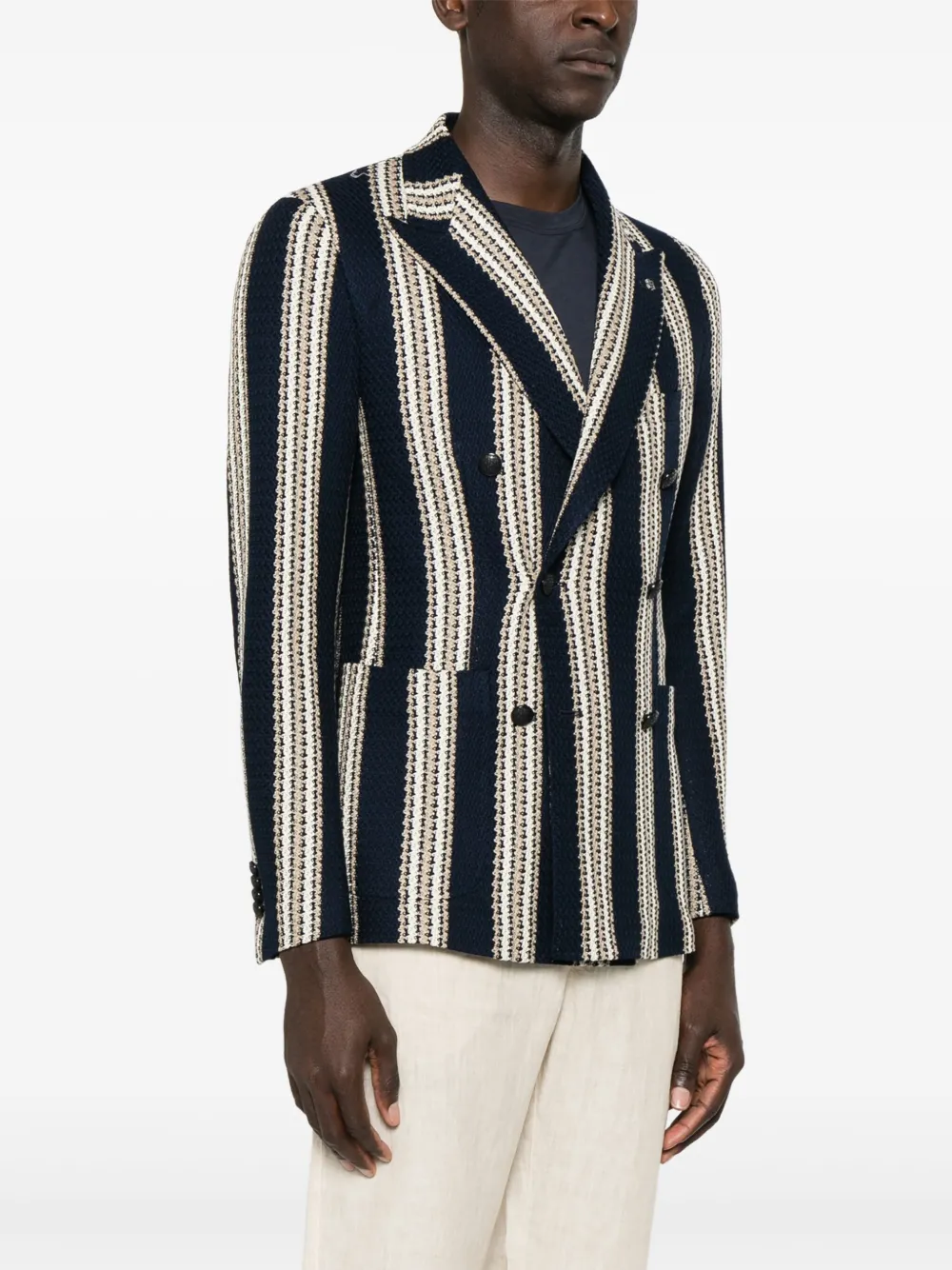 Shop Tagliatore Striped Blazer