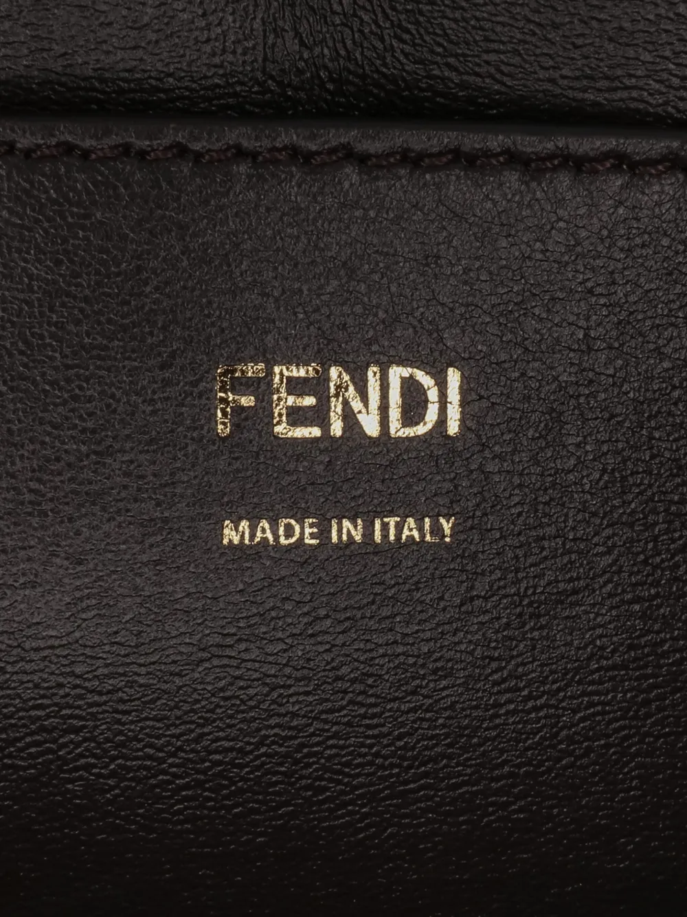FENDI Pre-owned 2010-2024 Calfskin Vitello King Nubuck Pequin Karligraphy Pocket Shoulder Bag In Brown