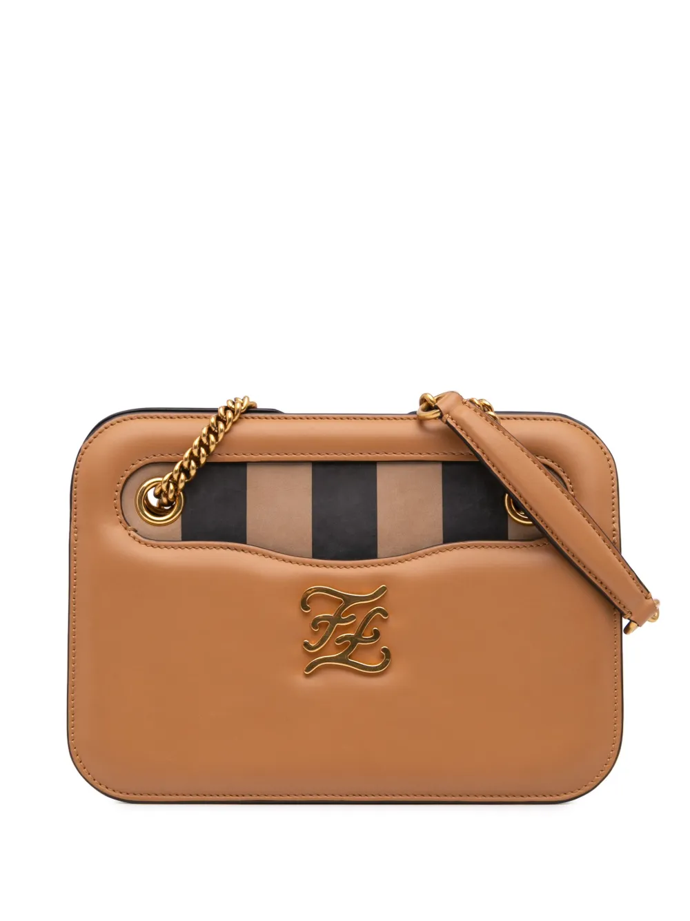 Fendi Pre-Owned sac porté épaule King Pequin Karligraphy Pocket en cuir Vitello (2010-2024) | marron | Image 1