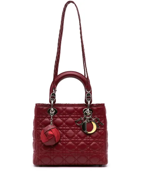 Christian Dior Pre-Owned 2010 Medium Lambskin Cannage Bow Lady Dior satchel