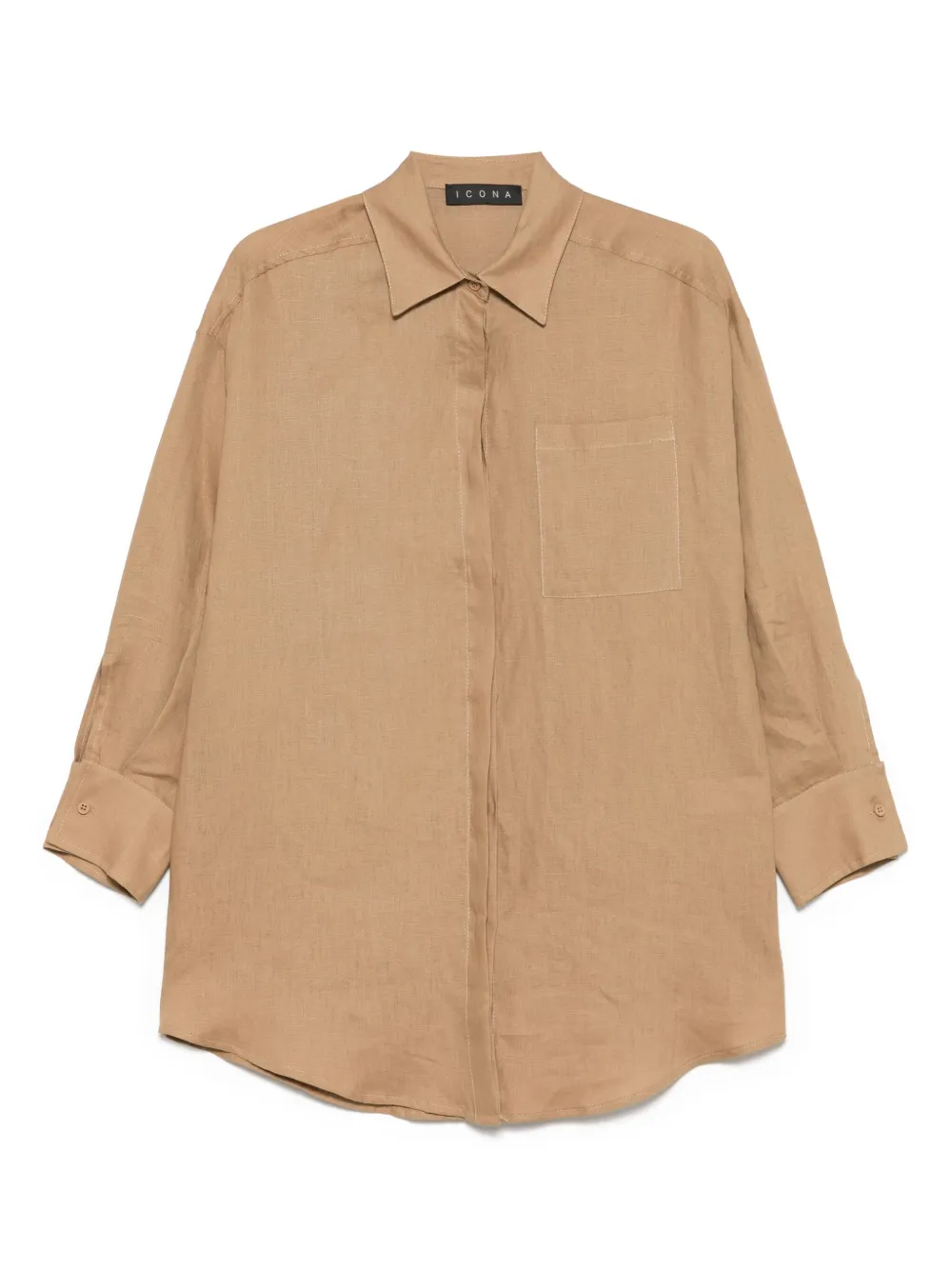 kaos camisa de lino | marrón | Image 1