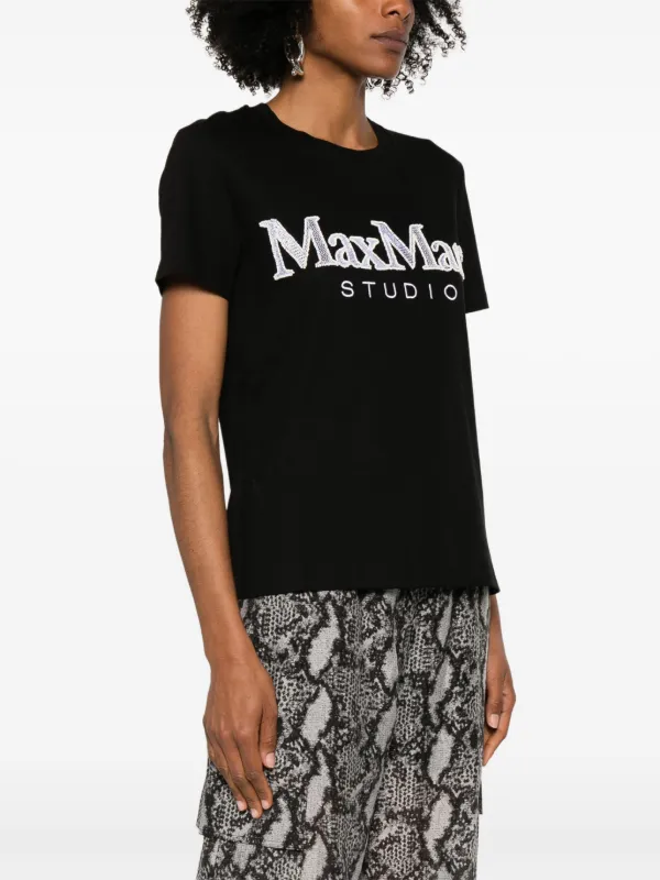Tシャツ・カットソー MAX MARA Women Tops 2511361021600008 Black Max Mara Won T-shirt | Black | FARFETCH JO