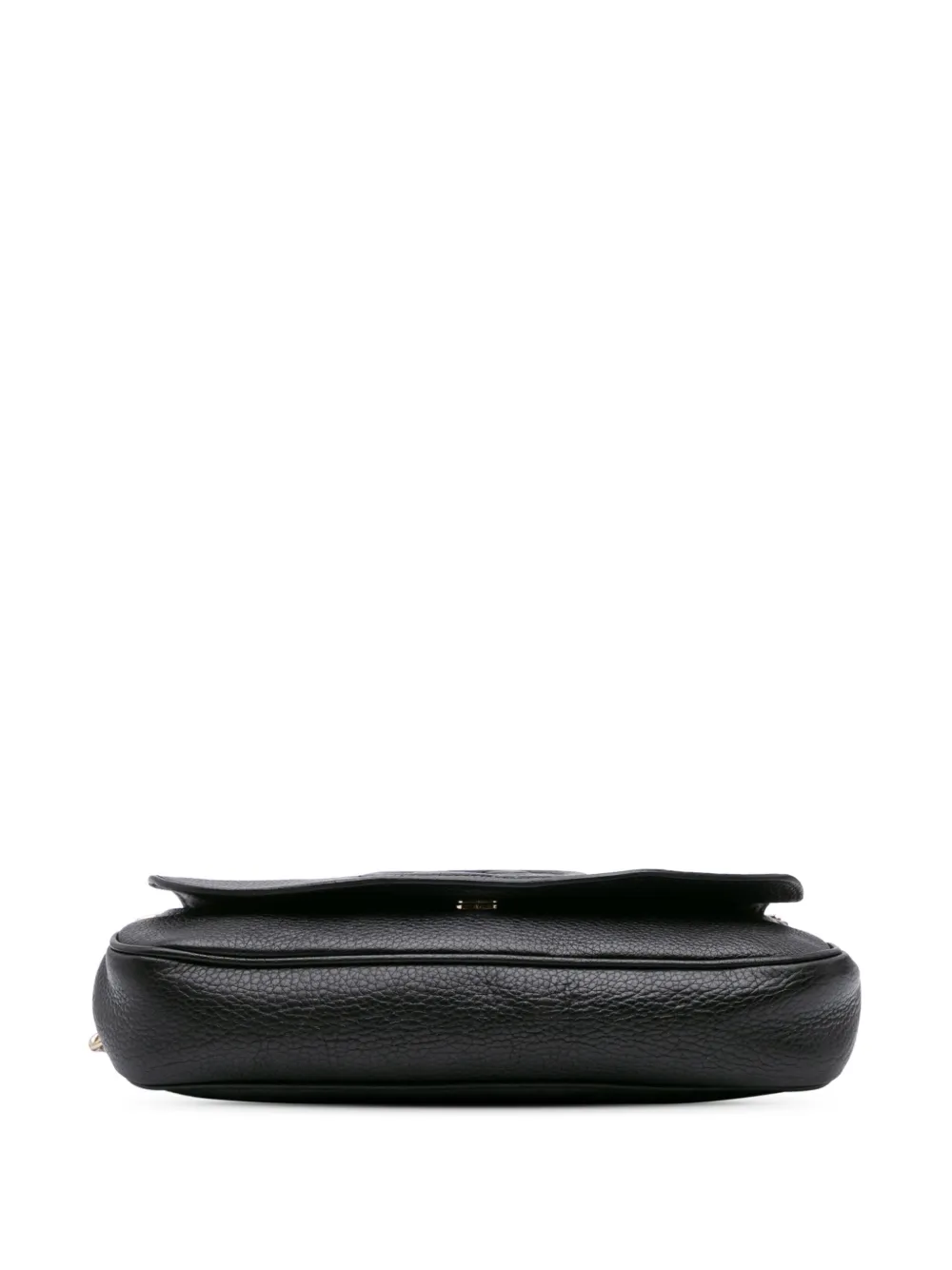 Pre-owned Gucci 2016-2024 Medium Leather Soho Chain Flap Crossbody Bag In Black