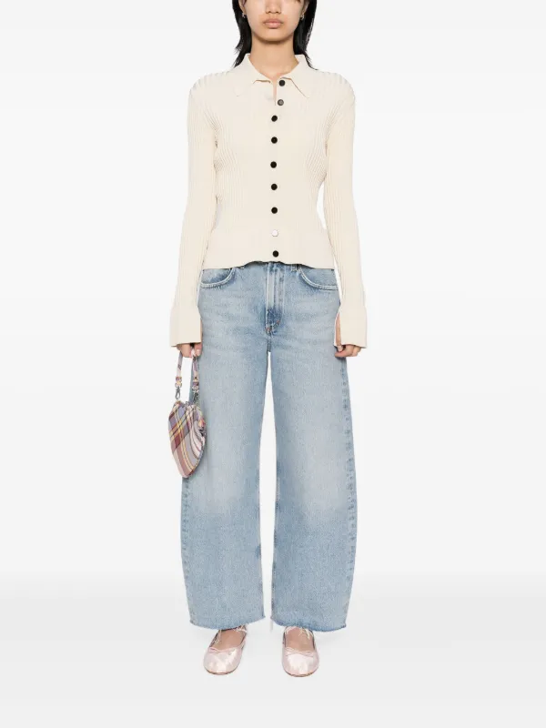 AGOLDE Low Curve Fray Jeans | Blue | FARFETCH