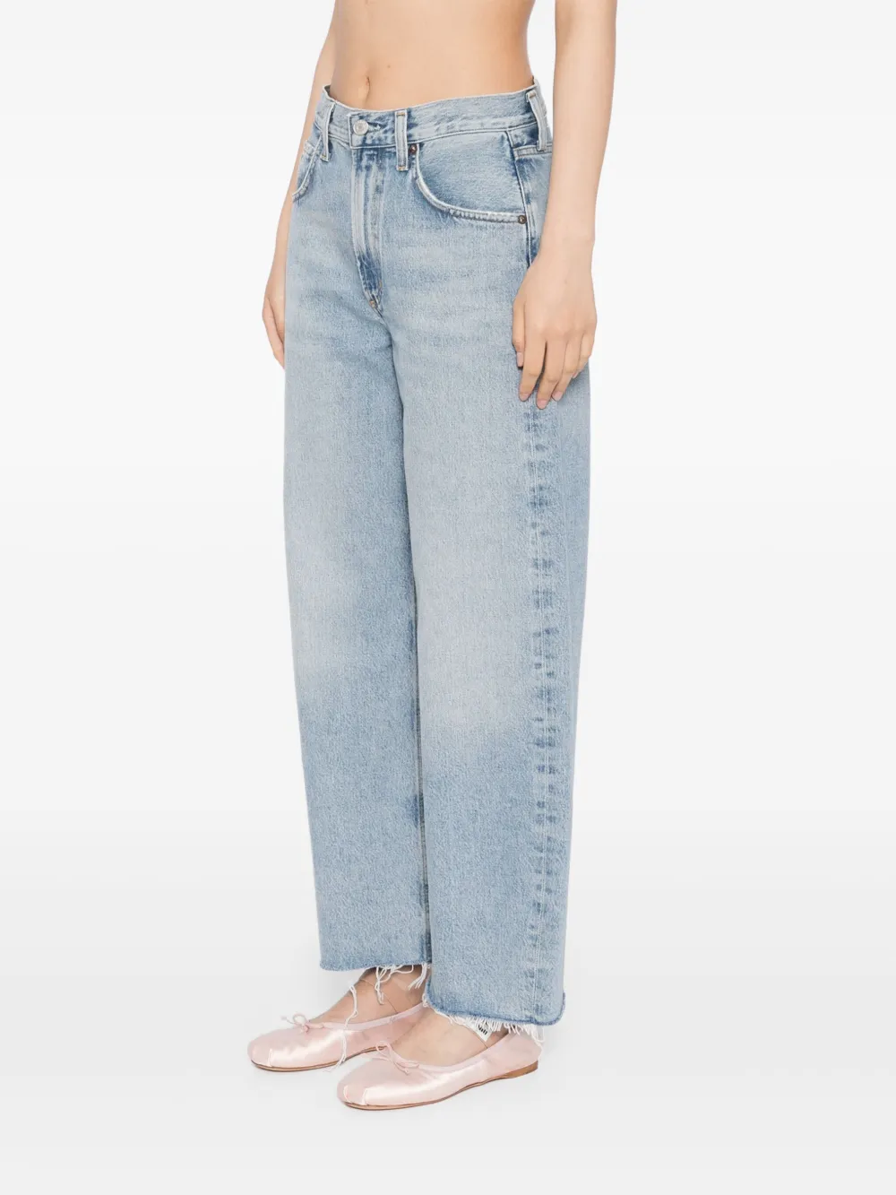 AGOLDE Jeans met franje Blauw