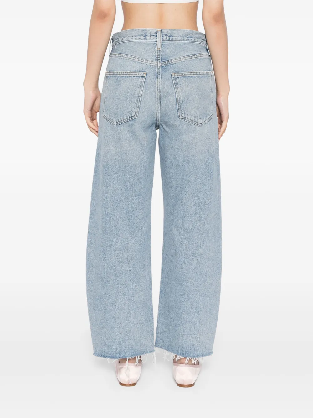AGOLDE Jeans met franje Blauw