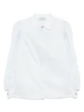 Elisabetta Franchi flounce-sleeve muslin shirt - Blue