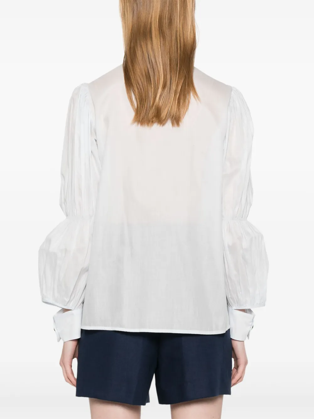 Elisabetta Franchi Mousseline blouse met fladdermouwen Blauw