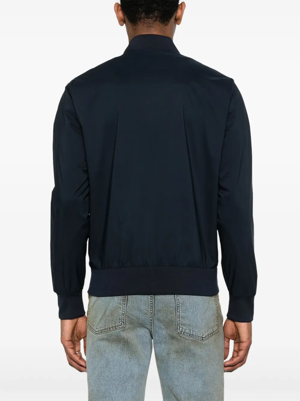 Calvin Klein Logo-print Bomber Jacket In Blue
