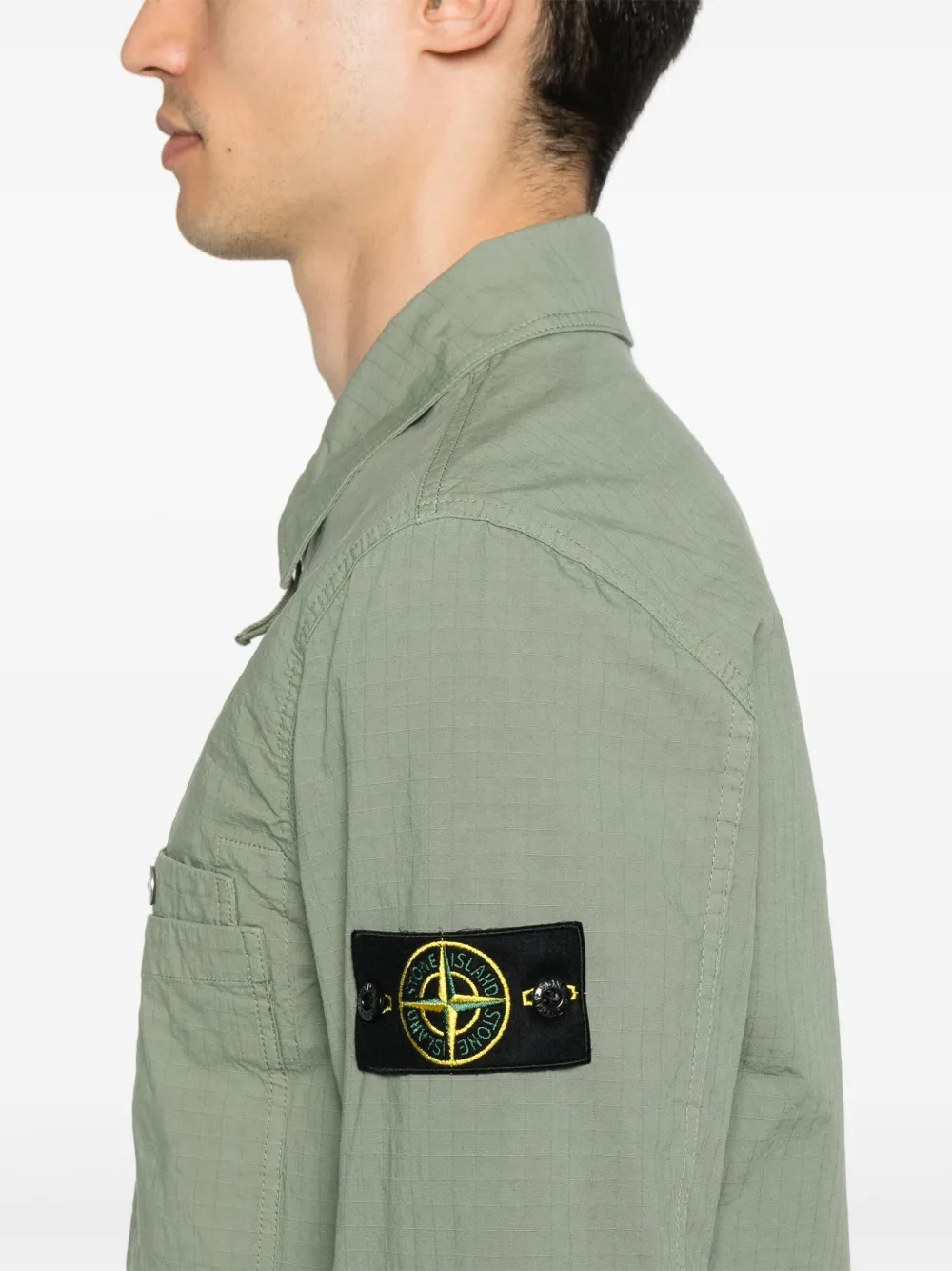 Stone Island Shirtjack met Compass-logopatch Groen