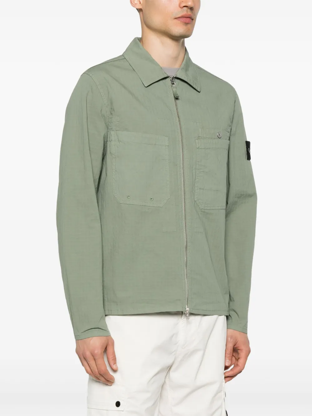 Stone Island Shirtjack met Compass-logopatch Groen