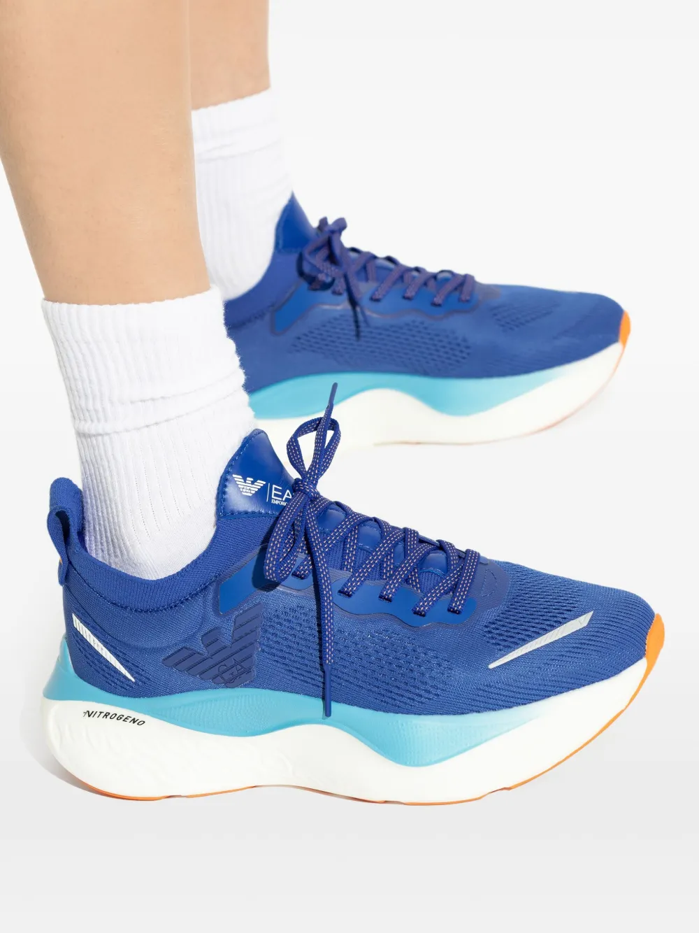 Ea7 Emporio Armani logo-patch trainers Blue